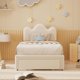 thumbnail image 3 of Adjustable forrado cabecero tamaño individual marco cama-bouclé cama plataforma almacenamiento cajones girls. princess marco cama niños strong wood slat support no necesita colchón base m..., 3 of 7