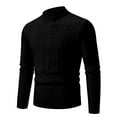 thumbnail image 2 of Xcmzpl Mock Neck Sweaters Mens Long Sleeve Cable Knit Pullover Sweaters Solid Slim Fit Fall Sweaters Vintage Sweaters for Men, 2 of 3