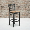 thumbnail image 4 of HERCULES Series Black Window Back Metal Restaurant Barstool - Natural Wood Seat, 4 of 6