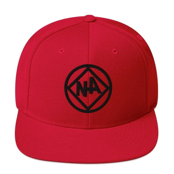 NA Black Circle Diamond Logo Clean Sober 12-step Recovery Rehab Support Gifts Modern Snapback Hat (Red)