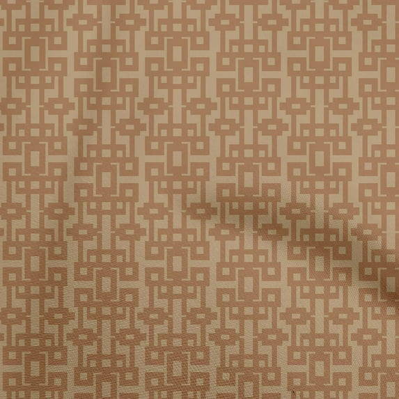 oneOone Cotton Cambric Tawny Brown Fabric Geometric Quilting Supplies Print Sewing Fabric By The Yard 56 Inch Wide
