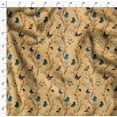 thumbnail image 4 of Soimoi Orange Velvet Fabric Flower & Butterfly Printed Craft Fabric by The Yard 58 Inch Wide, 4 of 5