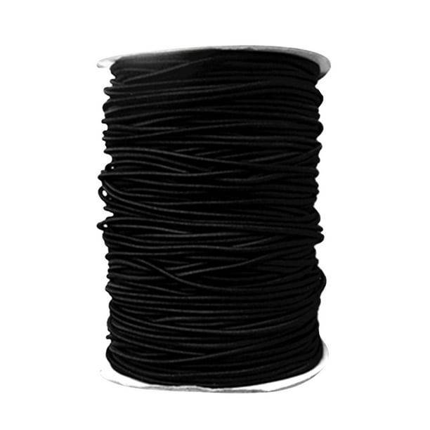 Cuerda elástica redonda negra de 8 mm y 1 metros para amarrar.