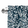 thumbnail image 4 of Navy Blue Spring Floral Rod Pocket Curtain Valance, Farmhouse Flowers Elegant Pastoral Farmhouse Window Valance for Living Room, Bedroom, Kitchen 42"W x 18"L, 4 of 9