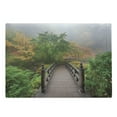 thumbnail image 1 of Garden Cutting Board, Foggy Morning Illustration of Bridge and Trees, Decorative Tempered Glass Cutting and Serving Board, in 3 Sizes, by Ambesonne, 1 of 2