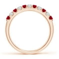 thumbnail image 2 of ANGARA Natural Shared Prong Ruby and Diamond Half Eternity Ring in 14K Rose Gold for Women (Size-2.1mm) | July Birthstone, Birthday, Anniversary, Jewelry Gift for Women | Natural Ruby Ring, 2 of 9
