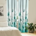 thumbnail image 2 of Ambesonne Turquoise 4-Panel Curtains, Chill Flowering Poppy Art, 56"x84", Mint Green Seafoam White, 2 of 3