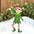 thumbnail image 4 of Estaca de jardín de elfo navideño, gnomo de metal navideño, estaca de jardín de hierro forjado, adorno de elfo, letreros de jardín, decoración para exteriores, decoración navideña, 4 of 8
