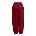 thumbnail image 5 of Bloomae Harem Pants for Women Cotton Linen Yoga Boho Palazzo Pants with Pockets Lightweight Drawstring Elastic High Waisted Loose Comfy Trousers, 5 of 9