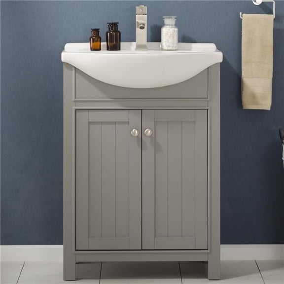 9.96 cu. ft. Marian Bath Vanity with Porcelain Vanity Top & White Basin, Gray