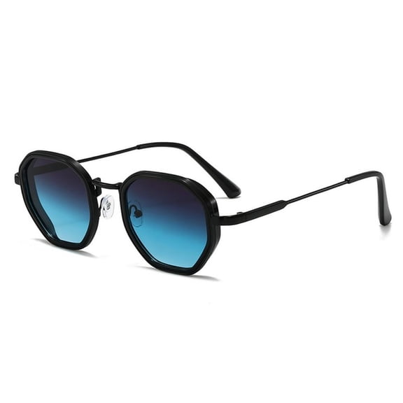 Retro Metal Square Sunglasses for Men Women Fashion Gradient Polygon Frame Sun Glasses UV400 Shades Eyewear Driving Fishing Goggles