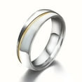 thumbnail image 3 of Couple Wedding Rings Stainless Steel Band With CZ Cubic Zirconia 6mm Lovers Promise Anniversary Gift IdeaToday, 3 of 10