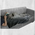 thumbnail image 6 of Wizard Soft Flannel Fleece Blanket, Pattern White Owl Themed Animal Green Leaves Amber Eyes Gift Witchcraft Print, Cozy Plush for Indoor and Outdoor Use, 50" x 60", White Green Black, by Ambesonne, 6 of 6