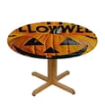thumbnail image 3 of HAOXIT Elastic Edged Polyester Fitted Table Cover, Halloween Card with and Pumpkin. , The Ultimate Decorative for Your Table Fit for Round Table 31-35, 3 of 8
