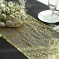 thumbnail image 5 of BalsaCircle 12x108" Gold Tulle Embroidered Leaves Vines Sequins Table Runner Party Events Decorations Supplies, 5 of 8
