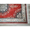 thumbnail image 4 of La Dole Rugs Red Blue Silver Grey Bordered Vintage Traditional Flat Pile Soft Area Rug Carpet Mat For Living Room Hallway Runner Outdoor Patio Sizes 5x7, 8x10, 7X9 feet inch inches ft, 4 of 5