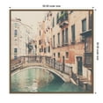thumbnail image 5 of Kate and Laurel Wandering The Streets of Venice Framed Canvas Wall Art  by Laura Evans 30 x 30 Sylvie Beaded Dark Gold, Vintage, Architecture, Cityscapes, Landscapes Art for Wall Decor, Living Room, 5 of 8