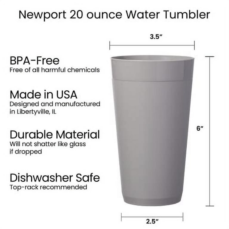 Plastic Stackable Beverage Tumblers Reusable, BPA-free Top-rack