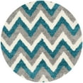 thumbnail image 2 of SAFAVIEH Willis Zigzag Stripes Kids Shag Area Rug, Ivory/Blue, 6'7" x 6'7" Round, 2 of 5