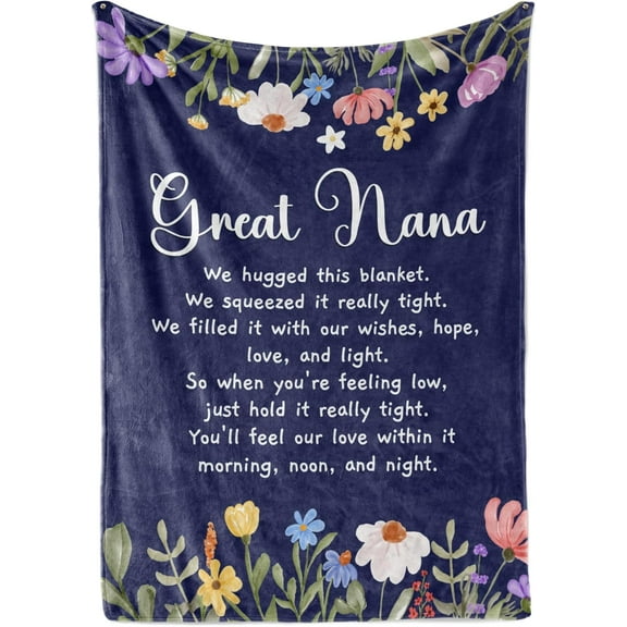 Great Grandma Gifts, Super Soft Flannel Throw Blankets Gifts for Great Grandma, Great Grandmother Nana, Gigi, Granny, Grammy Presents for Birthday Mothers Day, 50” x 60”- Best Ever
