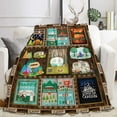 thumbnail image 2 of Camping Blanket Retro Bus Camper Decor Sherpa Blanket Happy Camping Soft Plush Fluffy Blankets Camper Bedding for Bed Sofa Couch Camping Gifts 50x60, 2 of 5