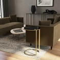 thumbnail image 6 of Butler Specialty Transitional Shounderia Marble Accent Table In Black And Gold, 6 of 9