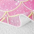 thumbnail image 5 of meiyoeat Glitter Gradient Mermaid Scale Twin Quilt Set for Girls, Rainbow Ocean Fairy Twin Coverlet Set, Pink Blue, 2 Pieces, 5 of 7
