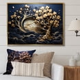 thumbnail image 2 of Designart "Coastal Harmony Gold and Blue Ambiance II" Oversized Landscapes Framed Wall Art - Country Gold Tree Living Room Framed Canvas Art, 2 of 7