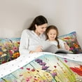 thumbnail image 4 of Feelyou Rustic Groovy Flower Bedding Comforter Set 7 Pieces, Western Floral Plant Full Bedding Set, Retro Oil Printing Reversible Fitted Sheet Flat Sheet, Ultra Soft Bedroom Decor, 4 of 7