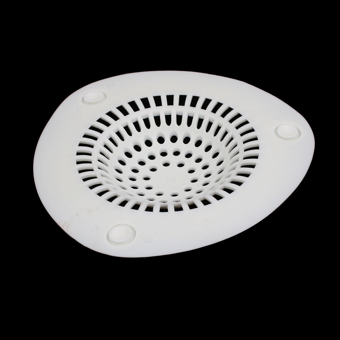 145mm Diameter Silicone Drain Hair Catcher Strainer White 2pcs