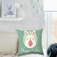 thumbnail image 3 of Qocolhg Happy Easter Throw Pillow Covers 18x18 Inch Bunny Egg Spring Floral Decorative Holiday Party Cushion Cases for Sofa Couch, Easter Decorations for Home, 3 of 5