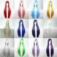 thumbnail image 4 of KAWELL 32" 80cm Long Straight Natural Hair Cosplay Wigs with Bangs Colorful Halloween Costume Party Wig for Girl, 4 of 4