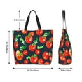 thumbnail image 6 of Bingfone Canvas Tote Bag For Women With Inner Pocket Aesthetic Cute Shopping Tote Bags Reusable Grocery Bags-Tomatoes, 6 of 9