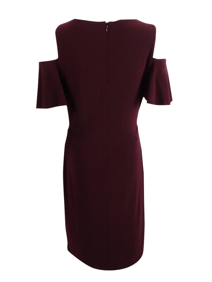 ralph lauren cold shoulder jersey gown