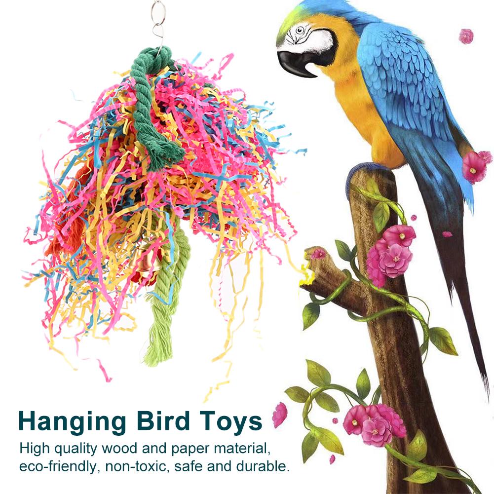 LYUMO Bird Chewing Toys, Hanging Bird Toys,Colorful Parrot Climbing