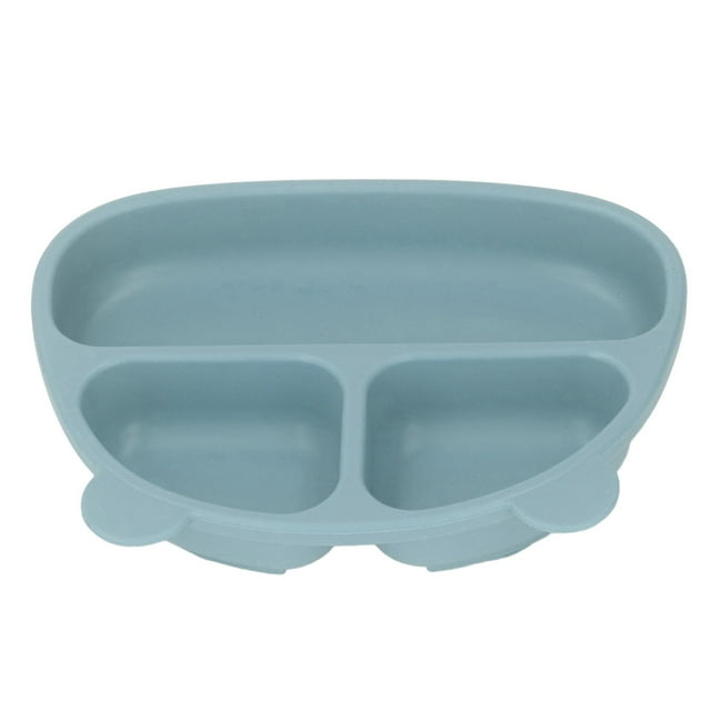 Juego De Platos Divididos Para Niños Pequeños, Plato De Cena Para Bebés, Cuchara, Tenedor, Silicona Segura, 3 Piezas, Ventosa Para Evitar Caídas, 3 Compartimentos Para Uso