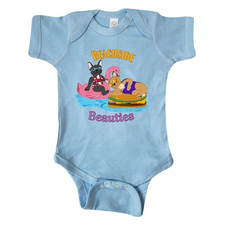 

Inktastic Beachside Beauties Cute French Bulldogs On Pool Floaties Gift Baby Boy or Baby Girl Bodysuit