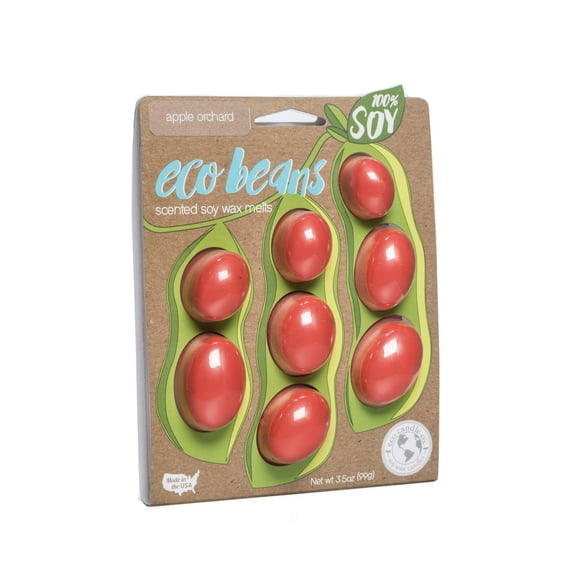 Eco Candle Co. Eco Beans Wax Melts 2-Pack, Apple Orchard, 3.5 oz. - Scents of Crisp & Juicy Apples - 100% Soy Wax Fragrance & Essential Oil Blends, Phthalate Free, Made from Midwest Grown Soybeans