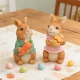thumbnail image 1 of Exquisite Rabbit Figurine Animal Sculpture Desktop Ornament For Home, 1 of 7