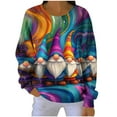 thumbnail image 2 of NuoCaiYun Women Mardi Gras Sweatshirts Carnival Long Sleeve Pullover Fashionable Purple Yellow Green Tops, 2 of 6
