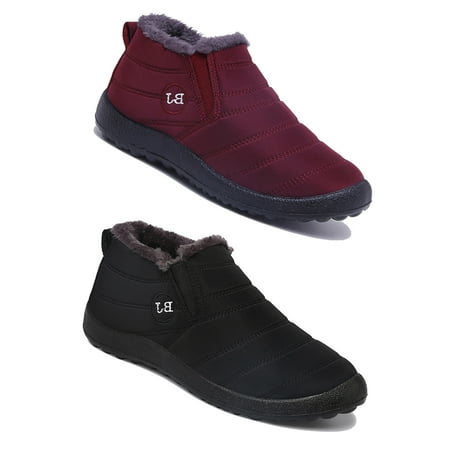 

Harsuny Fashion Bootie Womens Winter Snow Ankle Boots Plush Lined Slip-ons Shoes