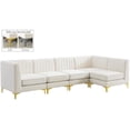 thumbnail image 2 of Meridian Furniture Alina Cream Velvet Modular Sectional, 2 of 20