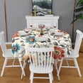 thumbnail image 2 of Pioneer Flower Floral Print Pattern Round Tablecloth 60"x60",Wrinkle Wipeable Table Cloth for Kitchen Dining Room Picnic Patio Party, 2 of 6