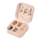 thumbnail image 3 of Abastado Joyero pequeño de cuero, joyero portátil de viaje para anillos, colgantes, pendientes, collares, pulseras, organizador, cajas de almacenamiento (rosa), 3 of 8