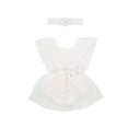 thumbnail image 2 of ITFABS Baby Girl's One-piece Romper, Princess Style Cut-out Ruffled Lace Clothing, 2 of 8