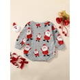 thumbnail image 3 of Qmyliery Infant Baby Christmas Jumpsuit, Cartoon Santa Claus Pattern Print Long Sleeve Round Neck Romper for Boys Girls,0-18 Months, 3 of 8