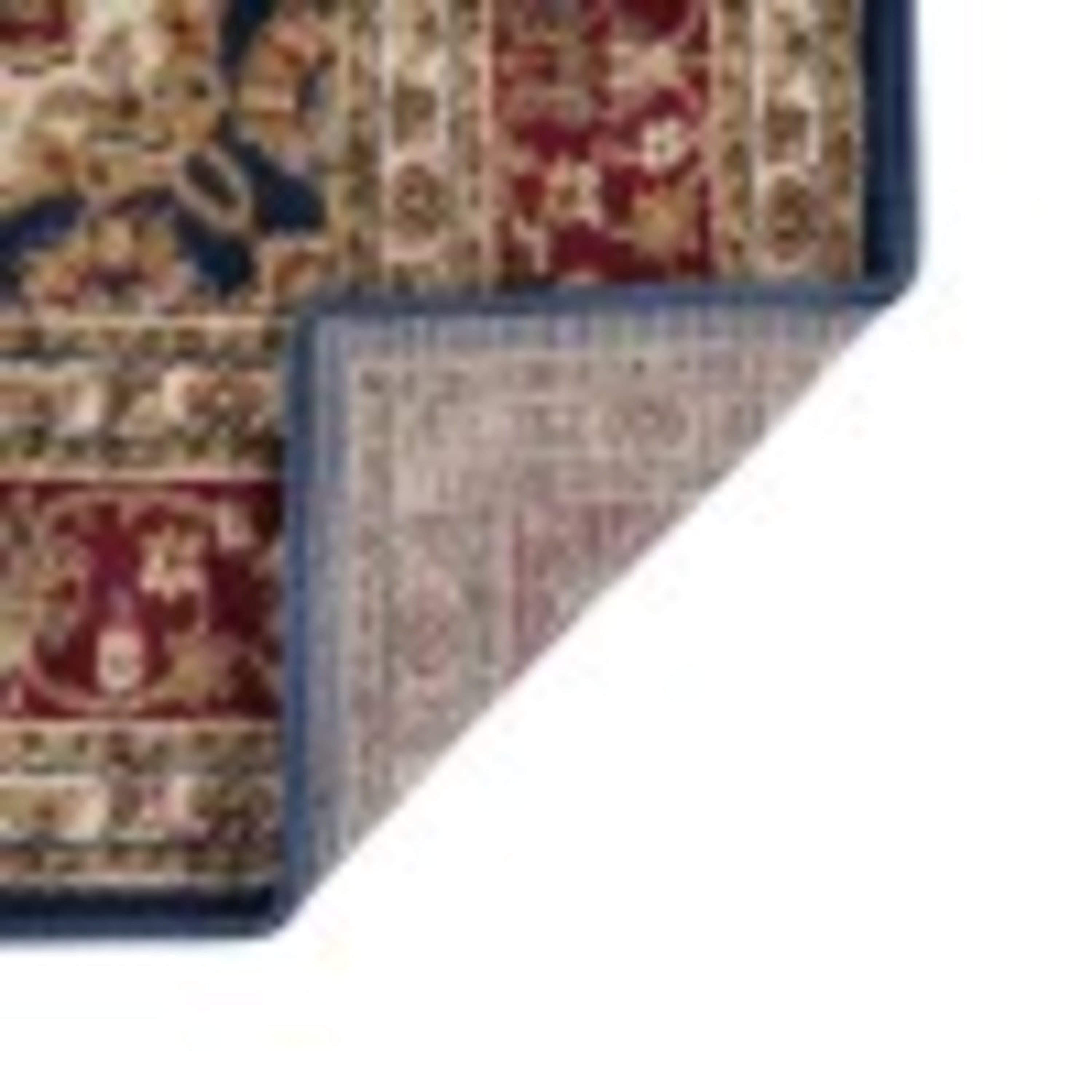 Sensation Transitional 2' x 10' Navy and Beige Polypropylene Indoor Area Rug