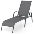 thumbnail image 5 of Gymax Lot de 2 Chaises Longues de Patio avec Accoudoirs Inclinables Réglables Turquoise, 5 of 5