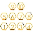 thumbnail image 3 of Golden Alloy Table Number Stands for Wedding Reception Decor with Clear Numbers and Design 110, 3 of 8