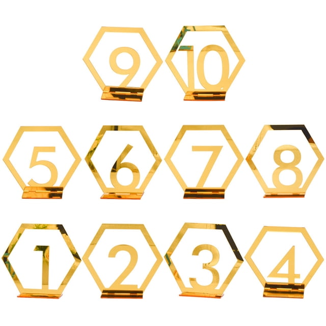 Miangastore 10 Pcs Panneaux de Numéro de Table Support de Numéro de Table de Mariage pour Réception de Mariage (Numéros 1-10)